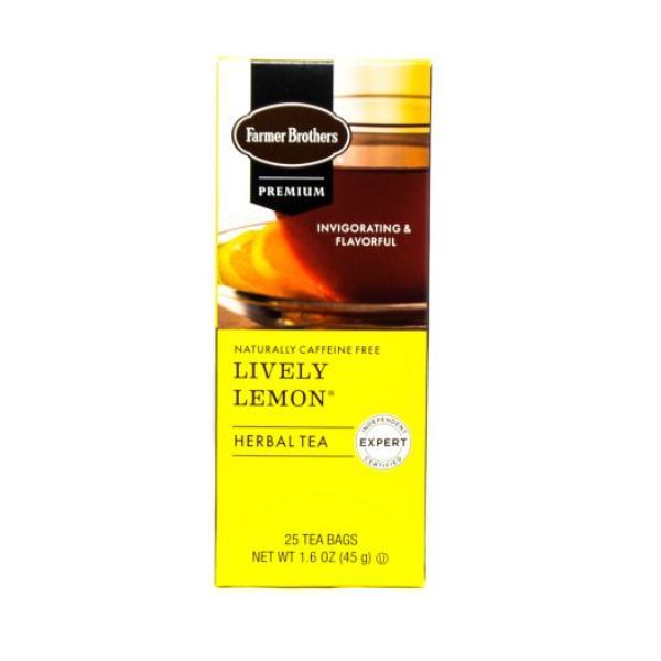  Farmer Brothers Premium: Lively Lemon Hot Tea, 2/25 Ct Tea Boxes