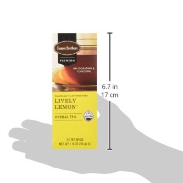 Farmer Brothers Premium: Lively Lemon Hot Tea, 2/25 Ct Tea Boxes