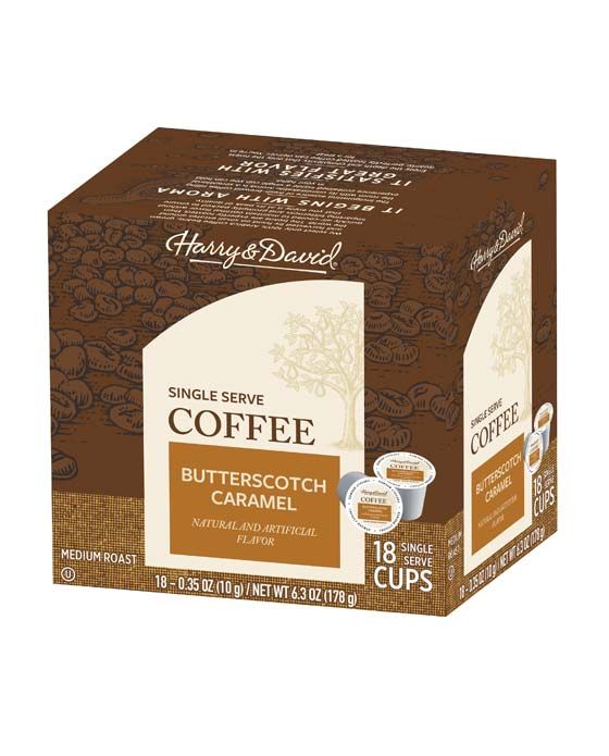  Harry & David Butterscotch Caramel Single Serve Coffee,4/18 Count