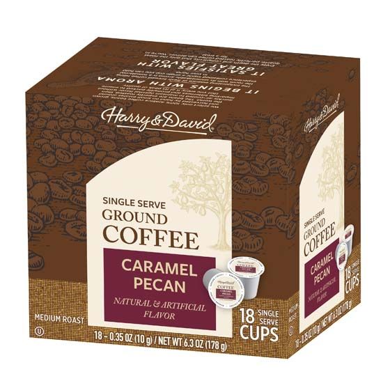  Harry & David Caramel Pecan Single Serve Coffee, 4/18 Count