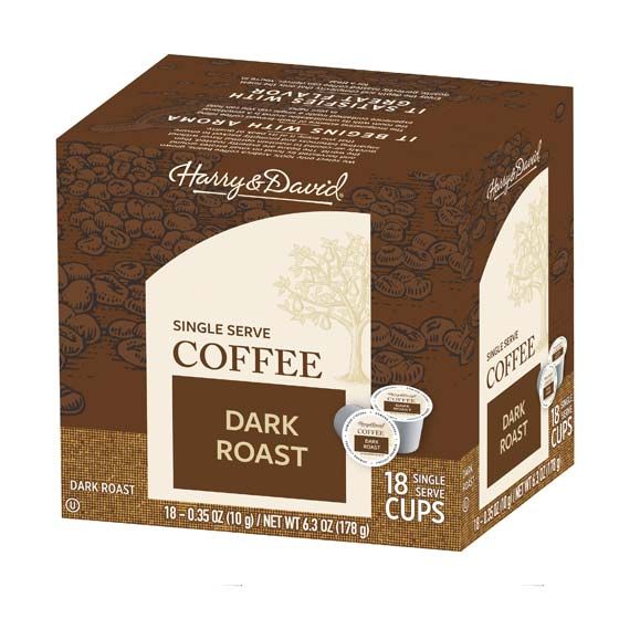  Harry & David Dark Roast Single Serve Cups, 4/18 Count