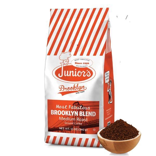  Junior's Most Fabulous Brooklyn Blend, Medium Roast Ground Coffee, 2/12 Oz Bags 