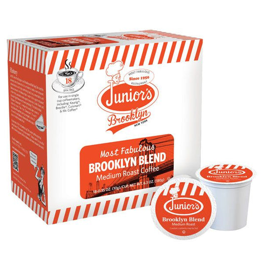  Junior's Most Fabulous Brooklyn Blend, Medium Roast Single Single Serve 4/18 Ct 
