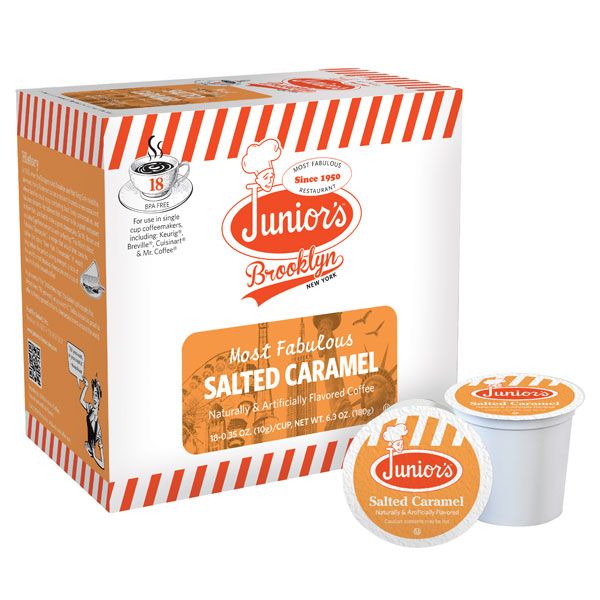  Junior's Most Fabulous Salted Caramel, Medium Roast Single Single Serve 4/18 Ct 
