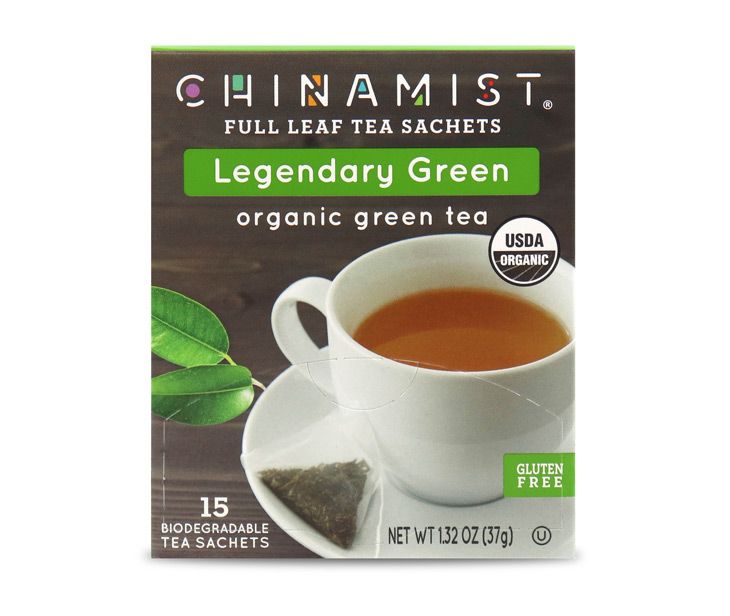  China Mist - Legendary Green Organic Black Full Leaf Tea Sachet, 4 Boxes 15 Count 
