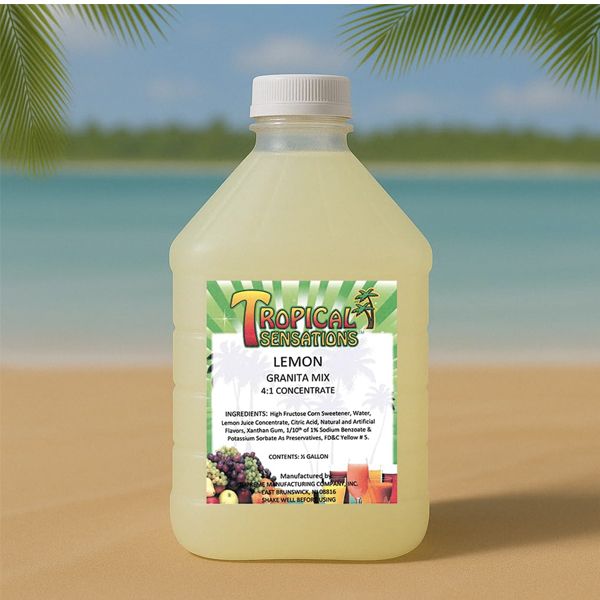  Tropical Sensations Lemon Granita Slushie Mix – 6 Bottles, 64 Oz Each – Non-Alcoholic Frozen Drink Mix For Slush Machines – Bulk Case