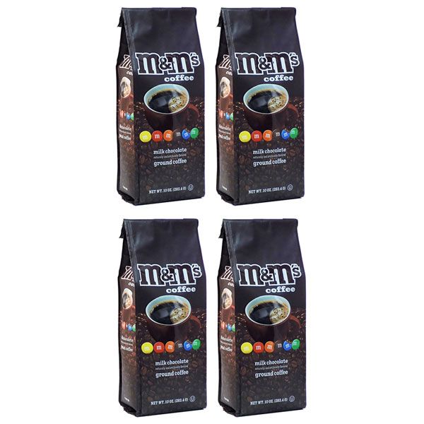  M&M's Milk Chocolate, Naturally And Artificially Flavored Ground Coffee, (4 Bags/10 Oz)