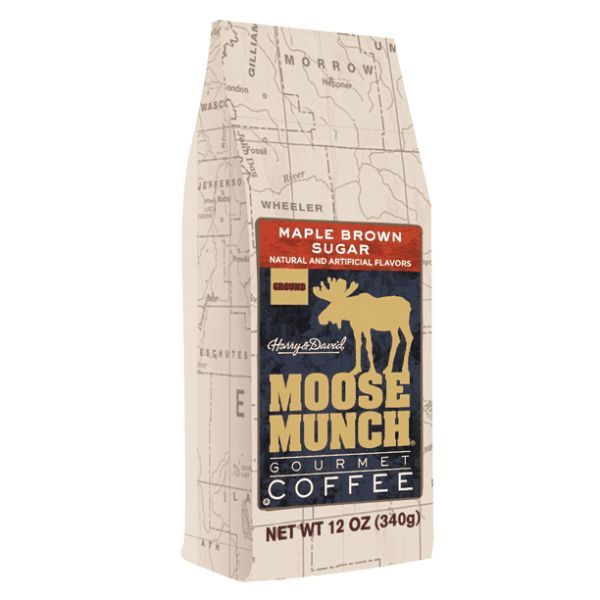  Moose Munch By Harry & David, Maple Brown Sugar Ground Coffee, 6/12 Oz Bags
