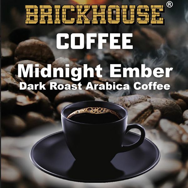  Brickhouse Coffee Midnight Ember Dark Roast, 100% Arabica Ground Coffee, Bold & Smoky Flavor, 2 X 12oz Bags