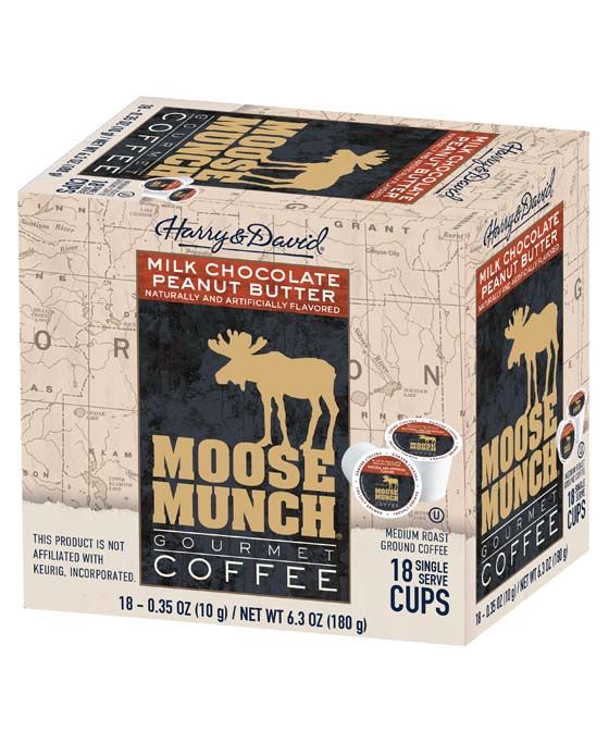  Moose Munch Milk Chocolate Peanut Butter Single Serve Cups, 4/18 Count