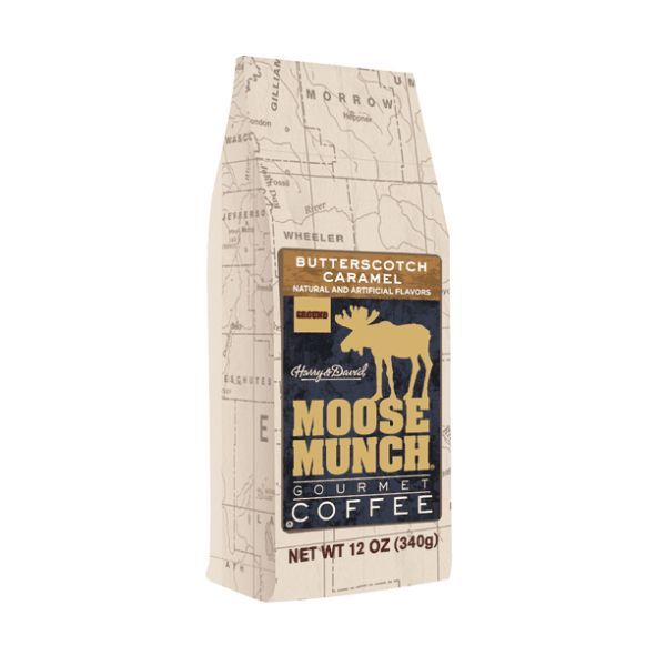 Harry & David Moose Munch Butterscotch Caramel Ground Gourmet Coffee 3 Bags (12 Oz Each)