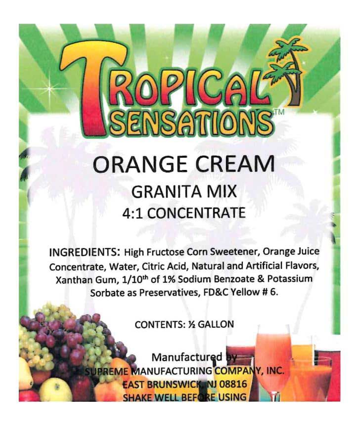  Orange Cream, Frozen Drink Mix Slush Machine Mix Case Of 6