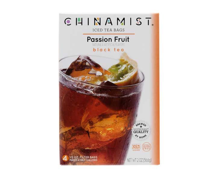  China Mist Naturally Flavored Passion Fruit Iced Tea Bags, 4-Count Box, 2-Pack (Each Bag Yields 1/2 Gallon)
