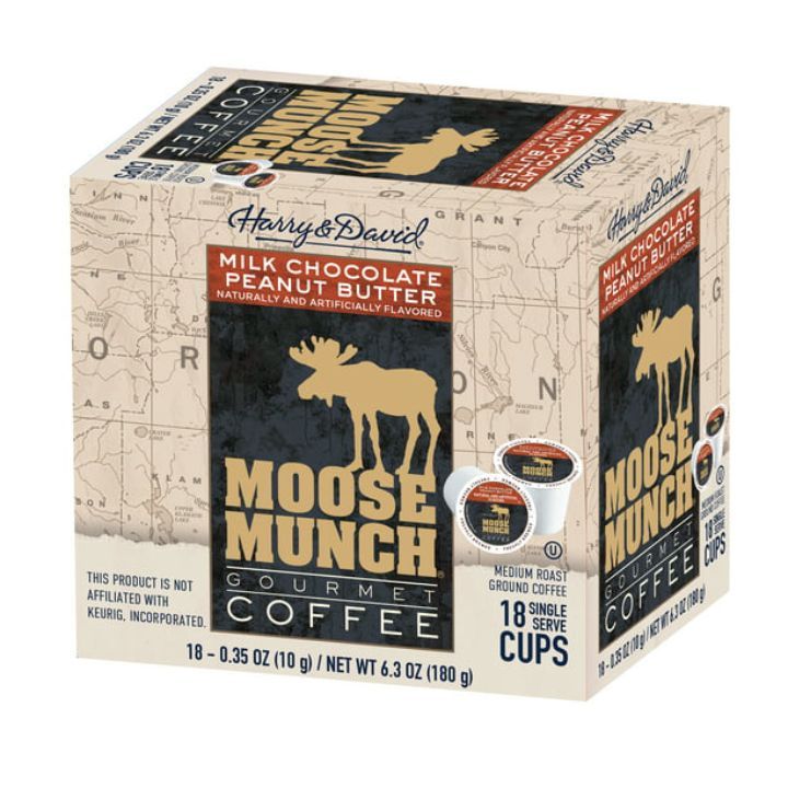  Moose Munch Milk Chocolate Peanut Butter Single Serve Cups, 2/18 Count