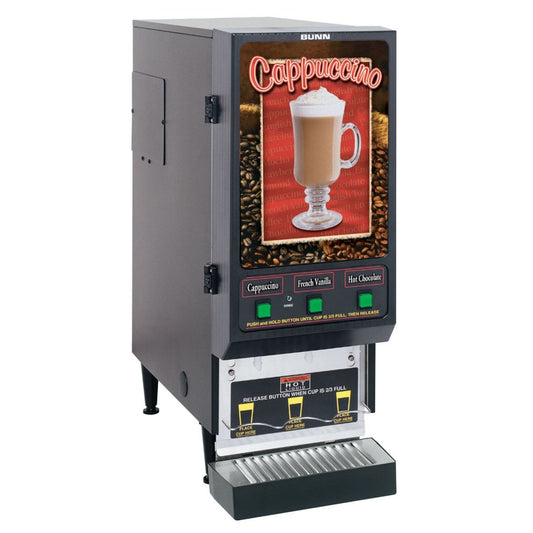 BUNN® Bunn SET00.0197 FMD-3 BLK Fresh Mix Cappuccino / Espresso Machine Cafe Latte Dispenser With 3 Hoppers