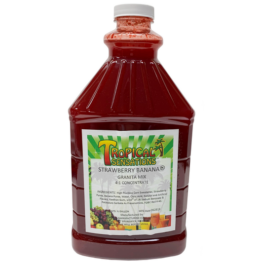  Tropical Sensations - Strawberry Banana Granita Mix, One Bottle 64 Oz