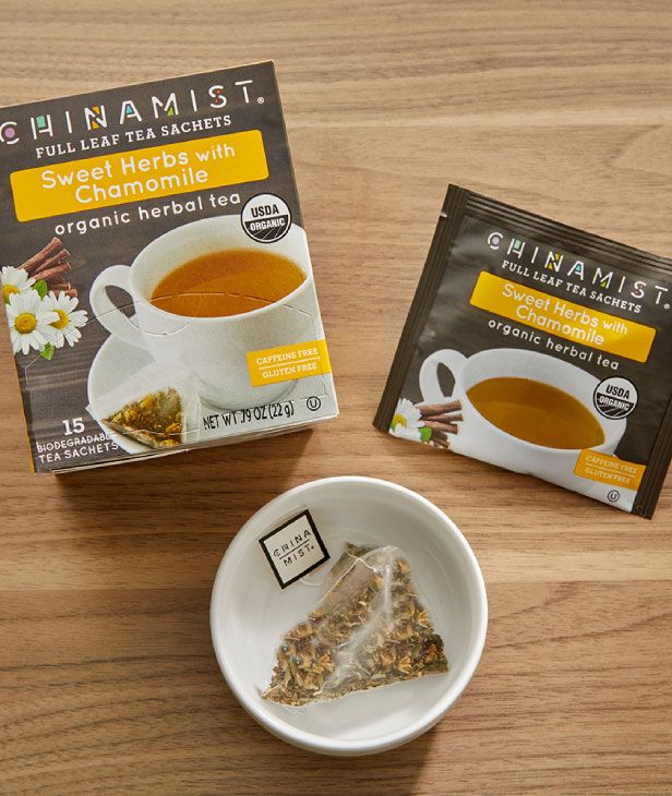  China Mist - Organic Sweet Herbs With Chamomile Herbal Tea Sachets, 2 Box 15 Count Each