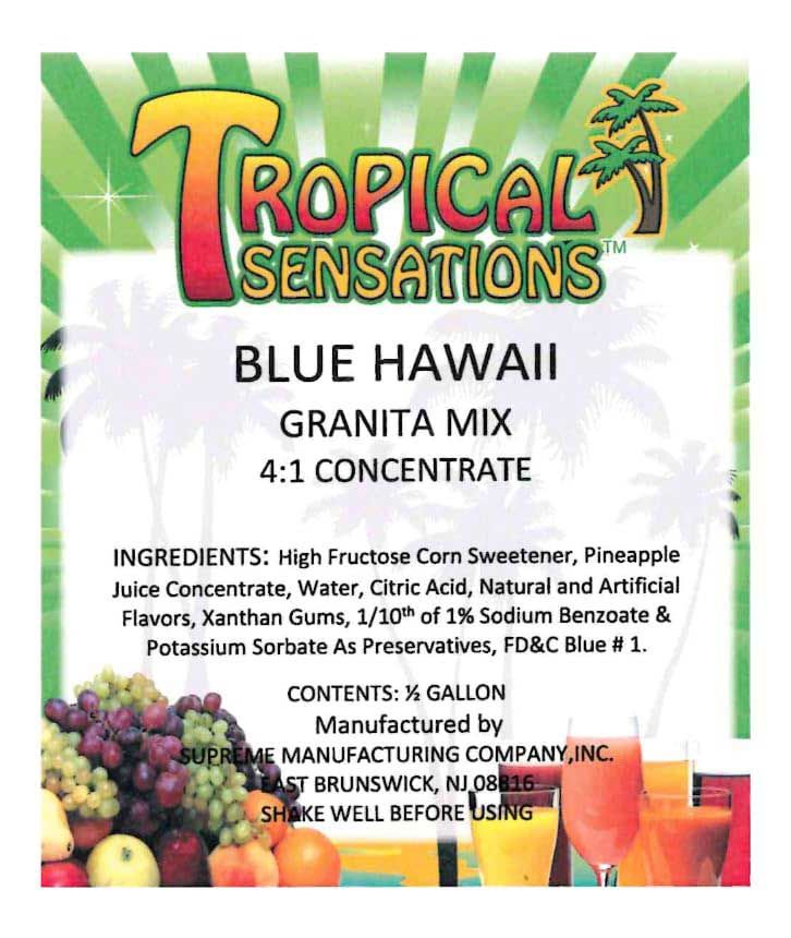 Granita Machine, Frozen Drink Blue Hawaii Slush Machine Cocktail Mix 6 Bottle