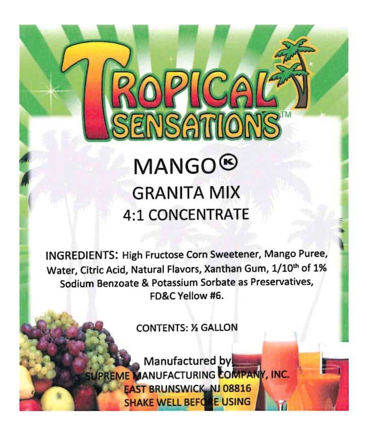  Tropical Sensations - Mango Granita Mix, 6 Bottles 64 Oz Each