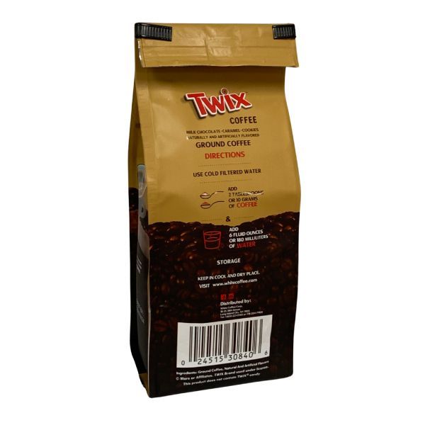  Twix Milk Chocolate, Caramel And Cookie Bars, Naturally And Artificially Flavored Ground Coffee, 10 Oz Bag