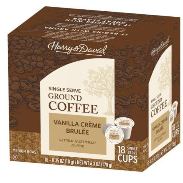  Harry & David Coffee Combo, Breakfast Blend, Vanilla Creme Brulee 2/18 Ct Boxes
