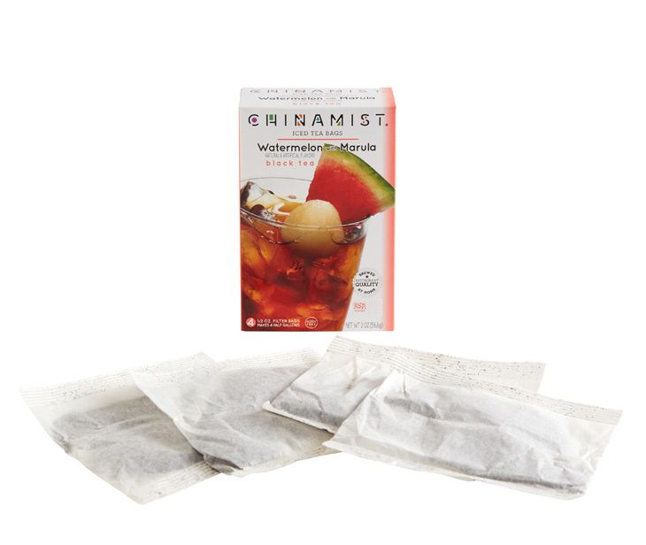  China Mist Naturally Flavored Watermelon W/ Marula Iced Tea Bags, 4-Count Box, 2-Pack (Each Bag Yields 1/2 Gallon)