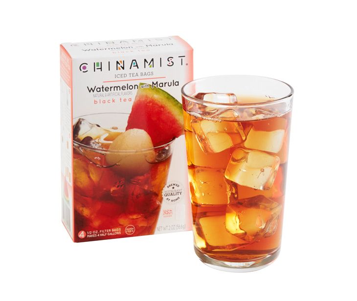  China Mist Naturally Flavored Watermelon W/ Marula Iced Tea Bags, 4-Count Box, 6-Pack (Each Bag Yields 1/2 Gallon)